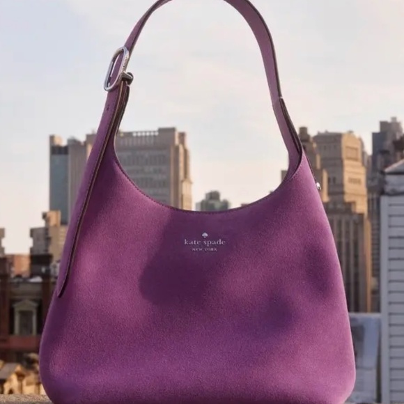 Kate Spade 454 Suede Small Shoulder Bag In Wisteria NWT - Picture 6 of 7